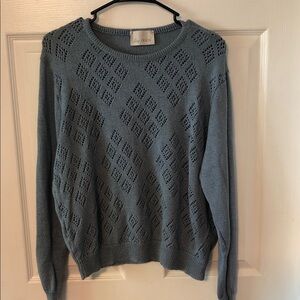 Gray Open-Knit Sweater